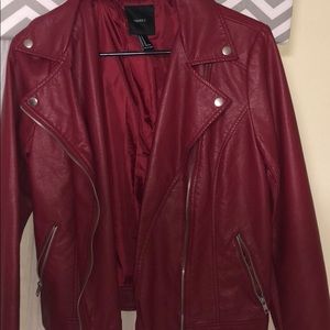 red leather jacket.